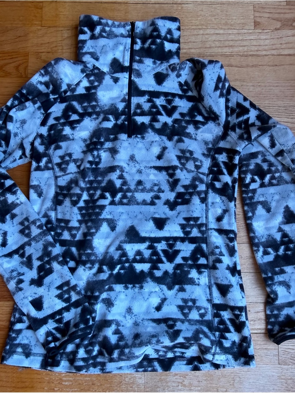 Columbia Black, grey, small white highlights Patterned Half-Zip Fleece Pullover